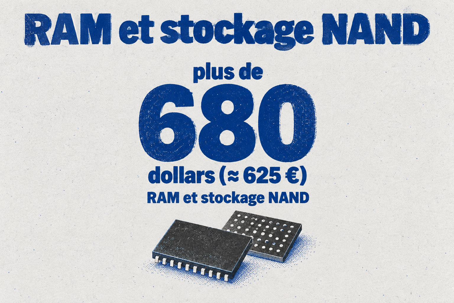 La RAM et le stockage NAND de la future console coûteraient plus de 680 dollars, soit environ 625 euros.