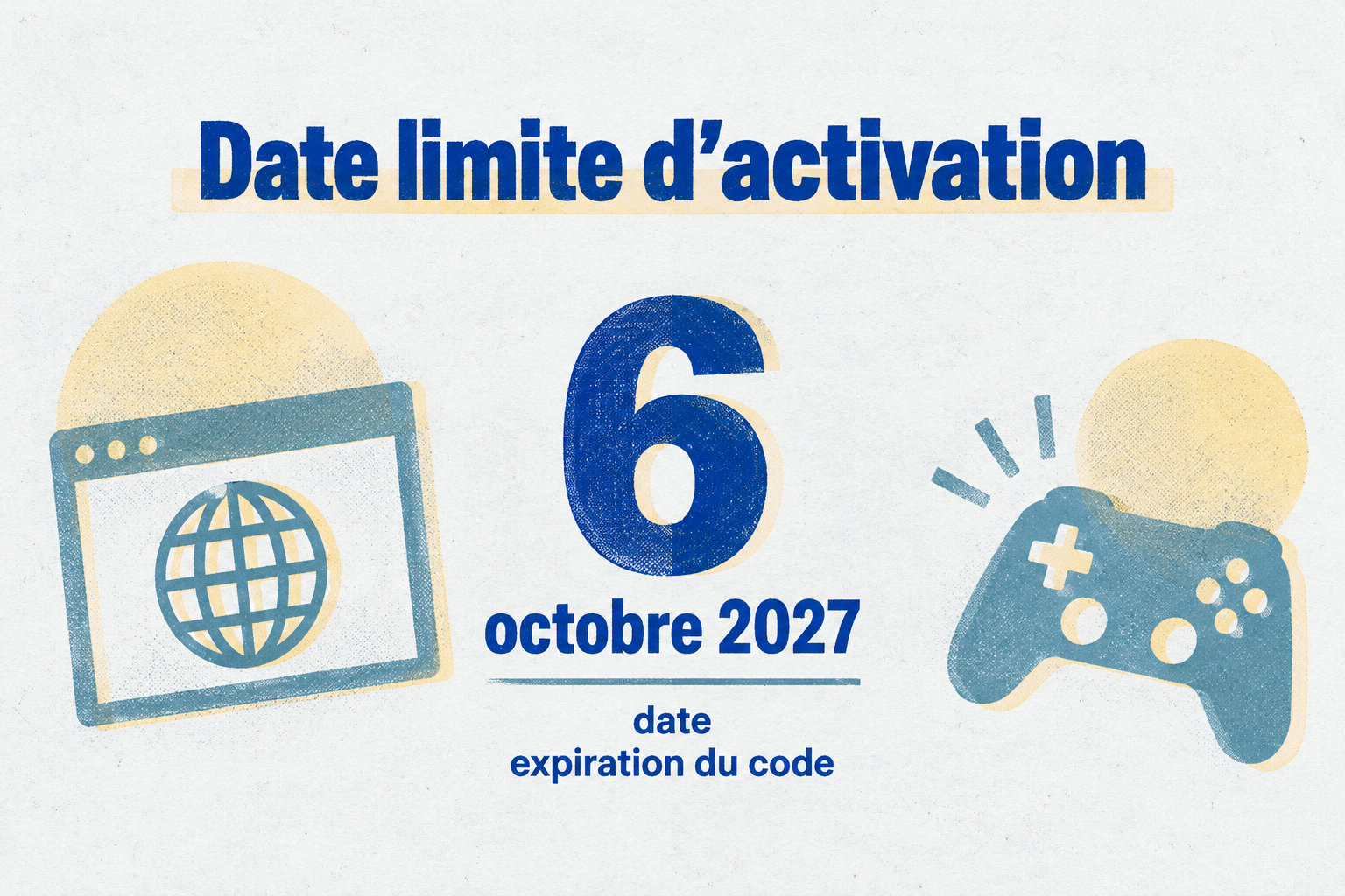 Le code doit être activé avant son expiration, le 6 octobre 2027.